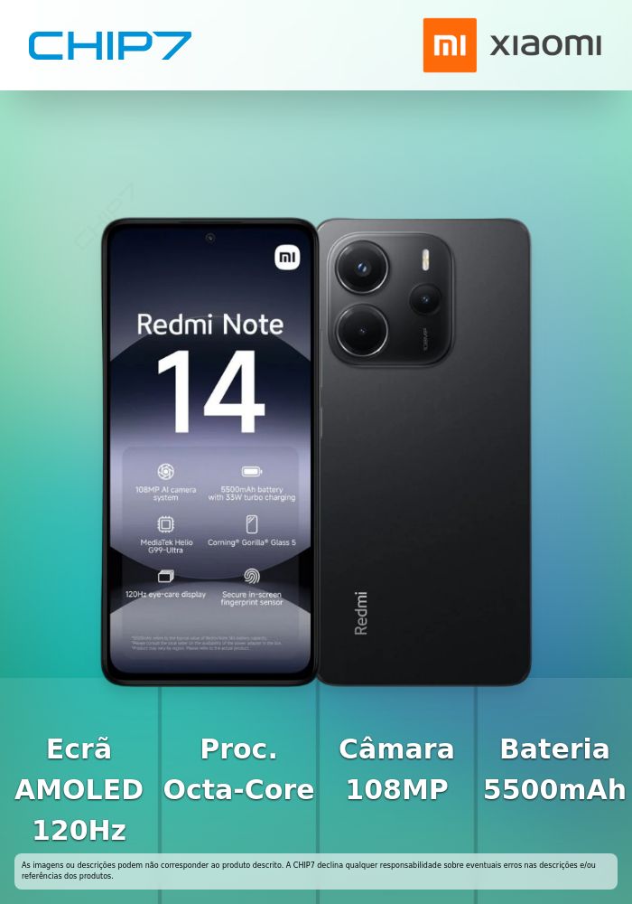 Smartphone Xiaomi Redmi Note 14 8GB/256GB Dual Sim Preto