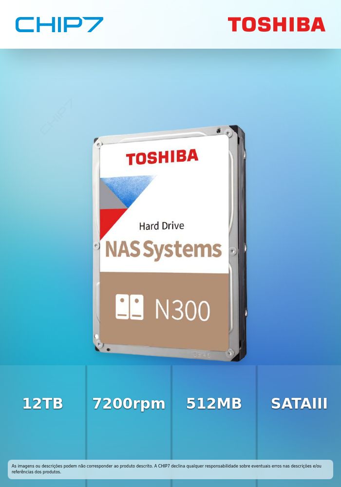 Disco Toshiba 12TB N300 7200rpm 512MB SATA III