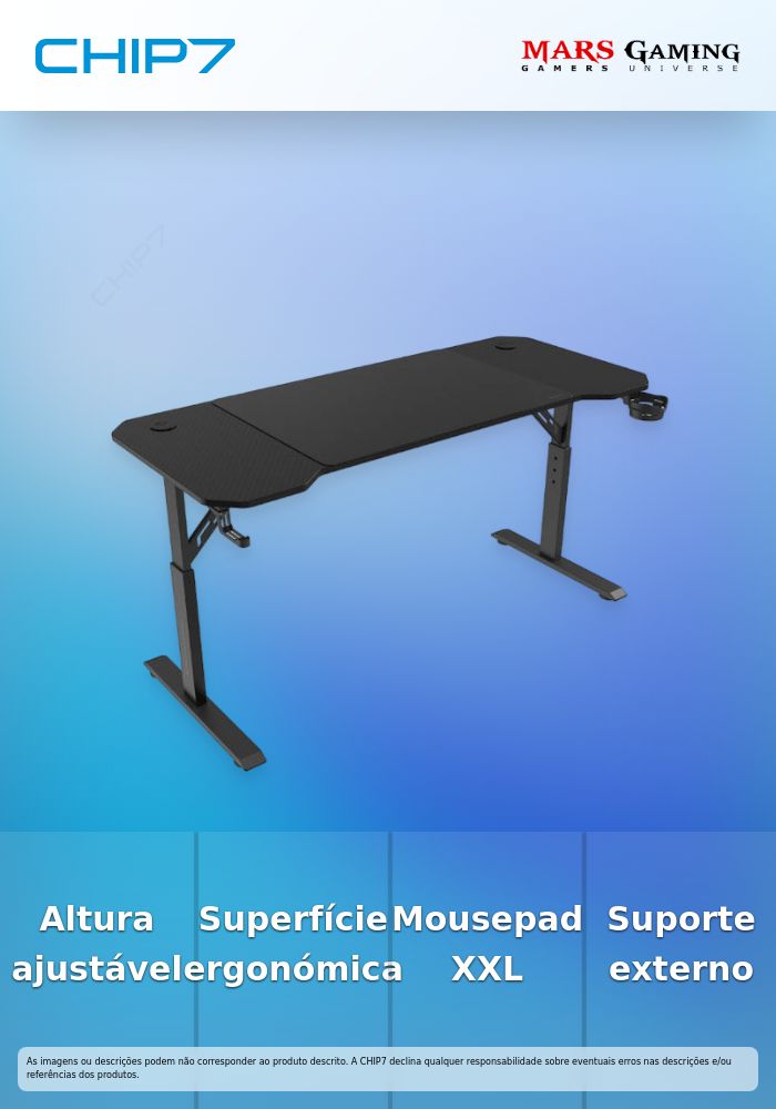 Secretária Gaming Mars Gaming MGD-ERGO140 Preta
