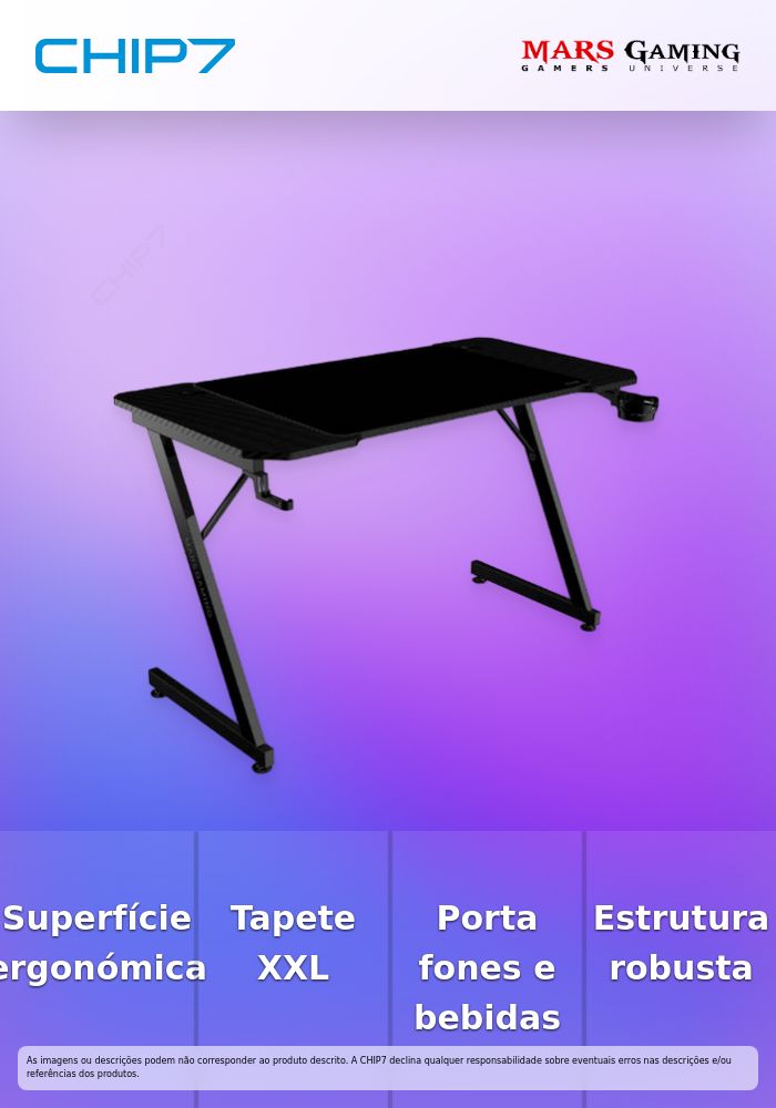 Secretária Gaming Mars Gaming MGD-X120 Preta
