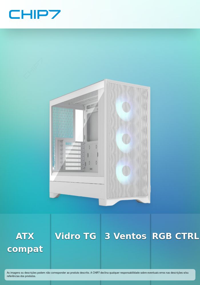 Caixa ATX Fractal Design Pop 2 Air White TG RGB