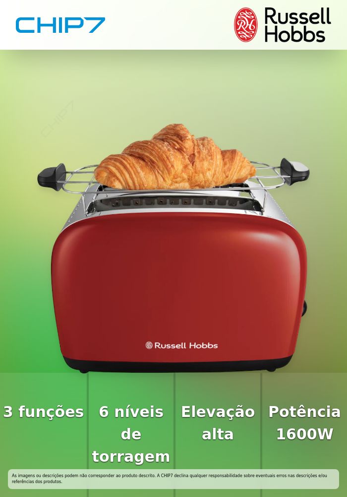 Torradeira Russell Hobbs 26551-56 | Vermelho - Prateado