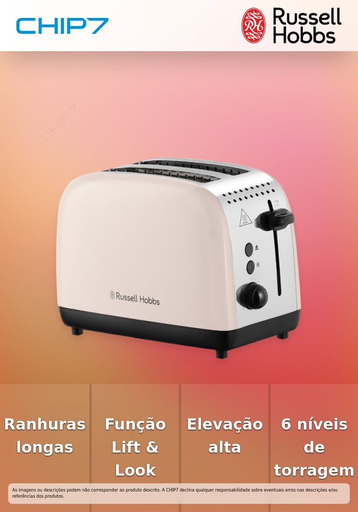 Torradeira Russell Hobbs 26930-56 | Aço inoxidável, Branco