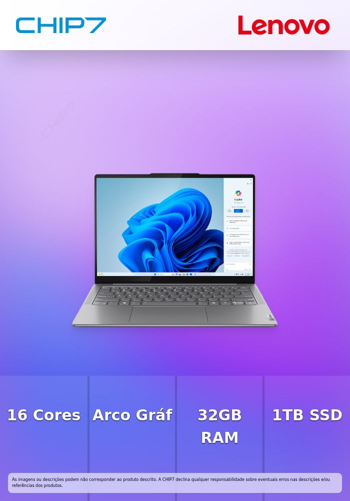 Portátil Lenovo - Intel Ultra 7 155H / 32GB DDR5 / 1TB SSD / 14