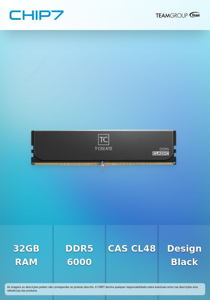 TEAM GROUP 32GB 2x16GB DDR5 6000MT/s T-Create Expert Black CL48 DIMM