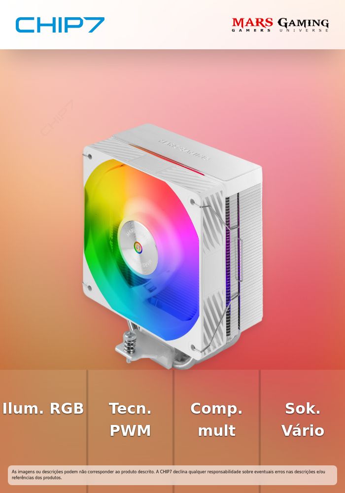 Cooler CPU Mars Gaming MCPU-X4ARGB Branco