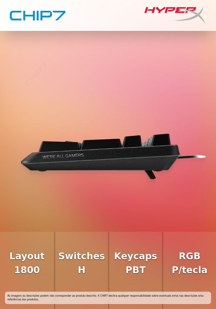 Teclado HyperX Eve 1800 Gaming RGB Layout PT Preto