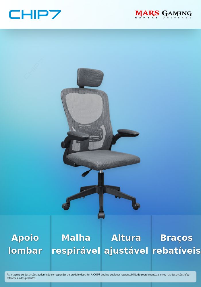 Cadeira Gaming Ergonómica Mars Gaming MGC-ERGOPLUS Cinza