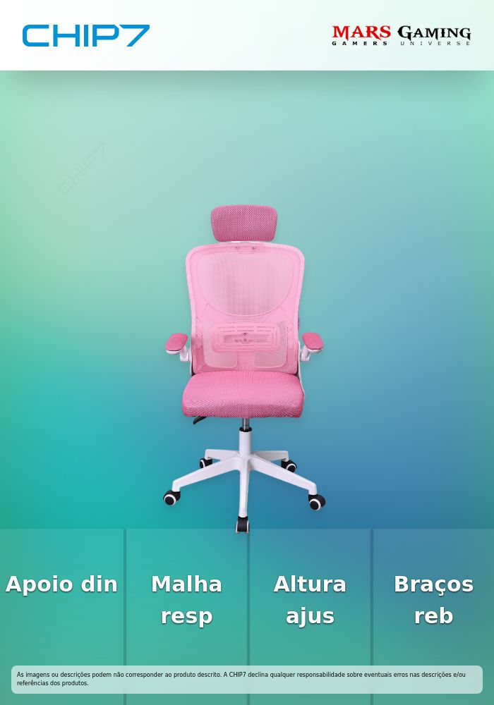 Cadeira Gaming Mars Gaming MGC-ERGO Plus Rosa