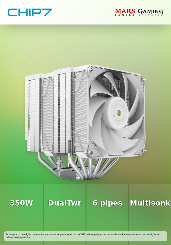 Air Cooler CPU Mars Gaming MCPU-XU6 120mm Branco