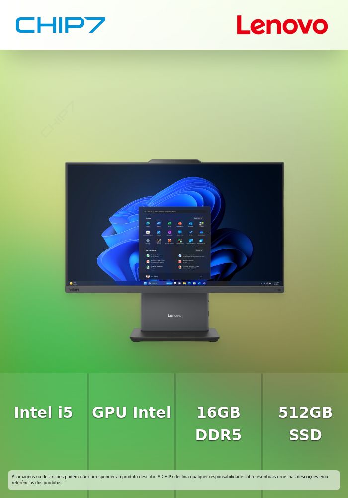 Computador Lenovo All in One - Intel Core 5 210H / 16GB DDR5 /512GB SSD / 23.8