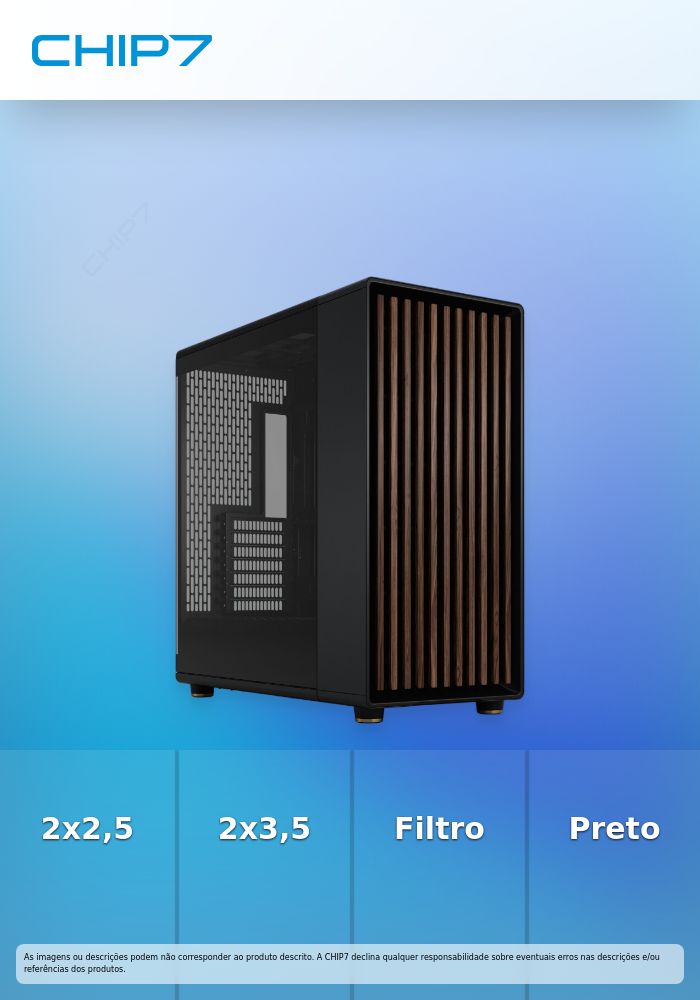 Caixa E-ATX Fractal Design North XL Chalk Black TG Clear Reverse Connector