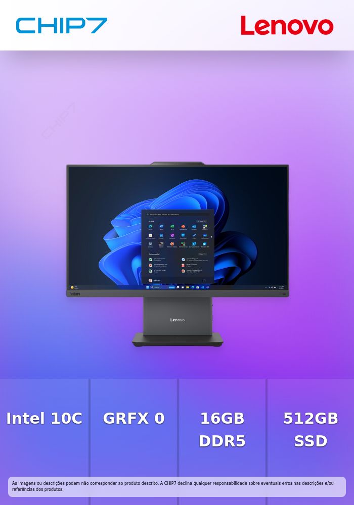Computador LENOVO AIO - Intel Core 7 240H / 16GB DDR5 / 512GB SSD / 23.8