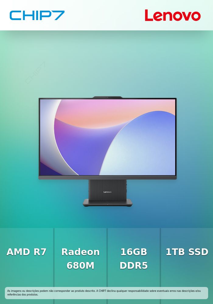 Computador Lenovo AIO - AMD Ryzen 7 7735HS / AMD Radeon Graphics 680M / 16GB DDR5 / 1TB SSD / 27