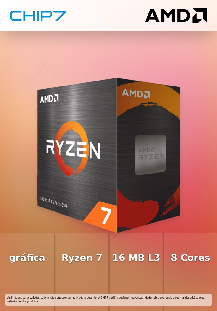 Processador AMD Ryzen 7 5700 8-Core (3.7GHz-4.6GHz) 20MB AM4