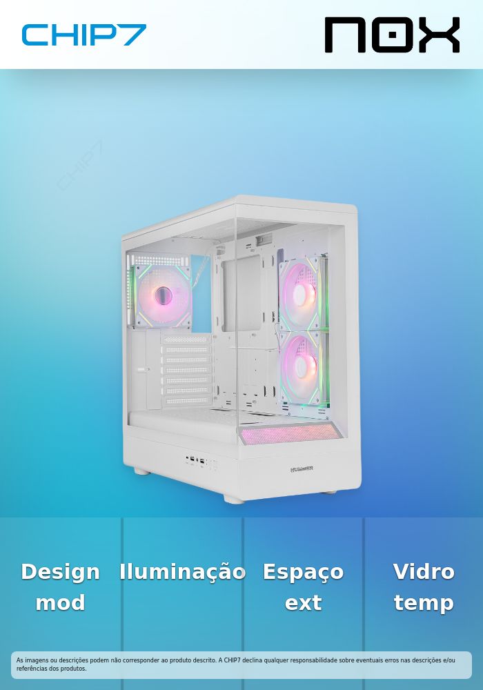 NOX Hummer Signal White - Argb Frameless Mid Tower