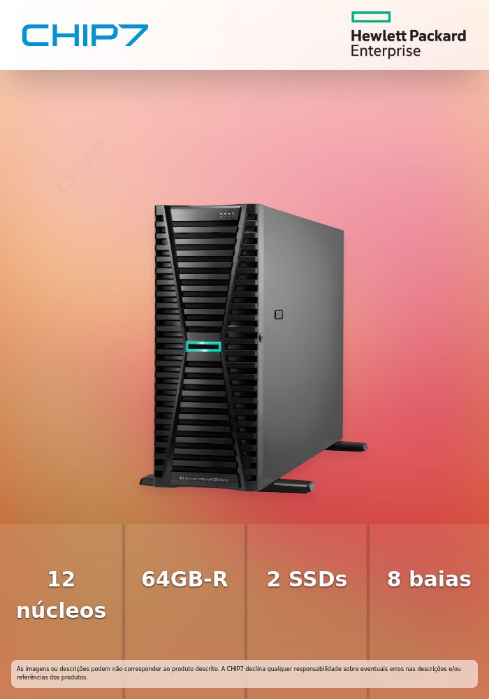 HPE ML350 GEN12 6505P 12C 1X64GB-R 8SFF MR408I-O 2X960GB SSD 2X1000W PS EU SERVE