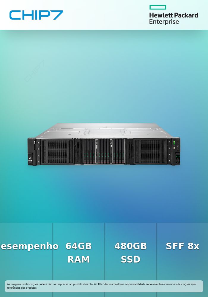 HPE DL340 GEN12 6505P 12C 1X64GB-R 8SFF MR408I-O 2X480GB SSD 2X1000W PS EU SERVE