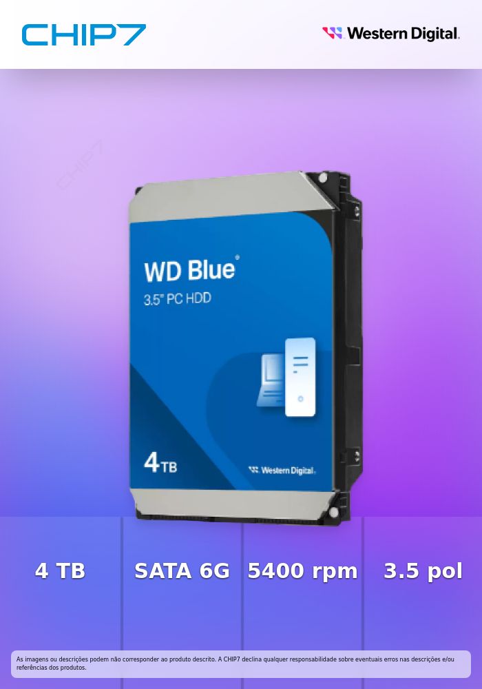 WD Blue - Disco rígido - 4 TB - interna - 3.5