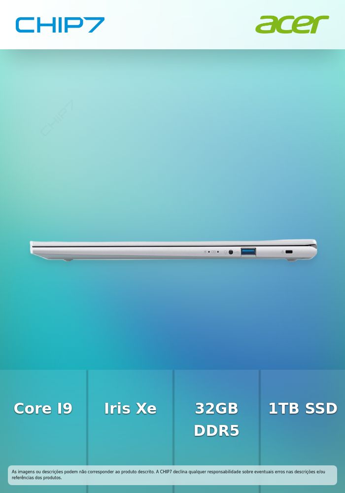 Portátil ACER - Intel i9 13900H / 32GB DDR5 / 1TB SSD / 16
