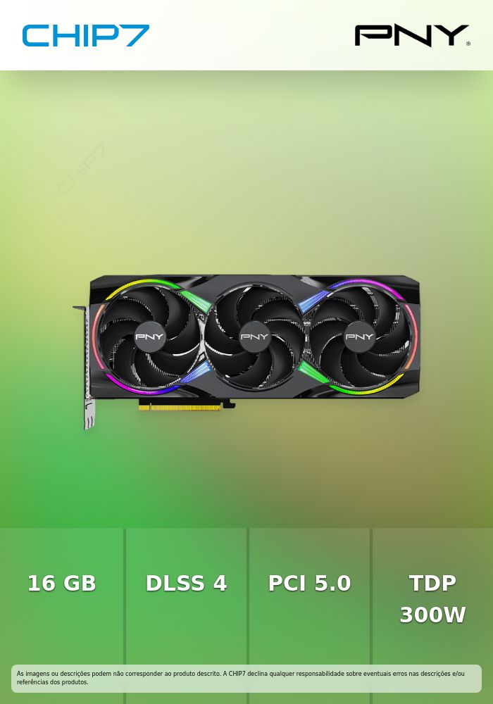 Placa Gráfica PNY NVIDIA GeForce RTX 5070 TI 16GB OC Epic-X RGB DLSS4
