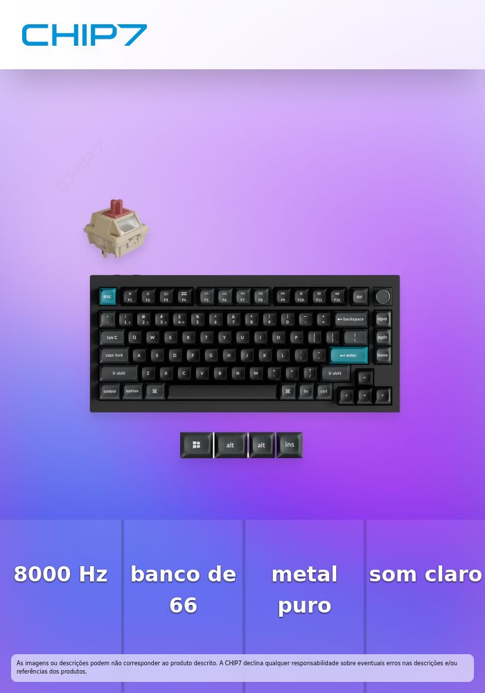 Teclado Magnético Keychron Q1 Ultra 8K 75% Wireless Keychron Silk POM Switch Red Linear