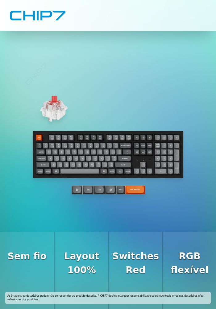 Teclado Mecânico Keychron K10 Max 100% Wireless Keychron Super Switch Red Linear