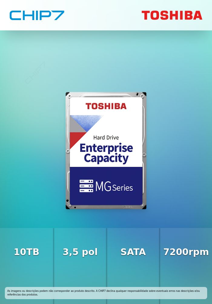 TOSHIBA MG Series - Enterprise Capacity HDD 10TB 3.5inch SATA 7200rpm MG10ADA10TE