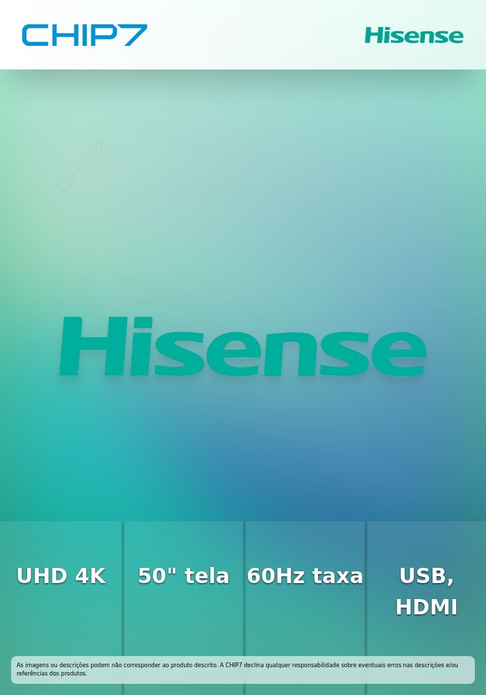HISENSE Série A6S 50INCH UHD 4K 60Hz USB HDMI AV RJ45
