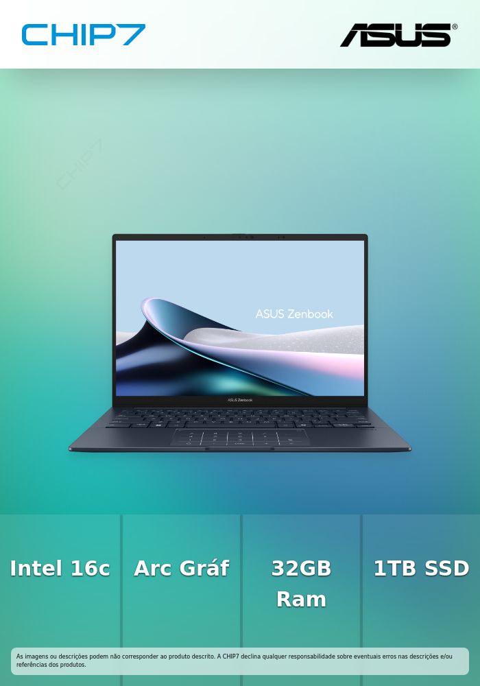Portátil ASUS - Intel Core Ultra 7 255H / 32GB DDR5 / 1TB SSD / 14