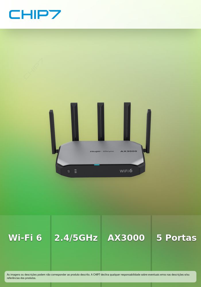 RUIJIE NETWORKS ROUTER SEM FIOS GIGABIT ETHERNET DUAL-BAND 2,4 GHZ / 5 ...