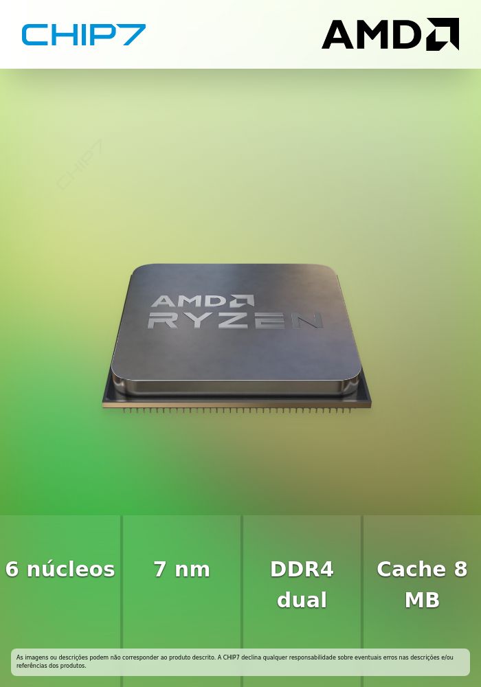 Processador AMD Ryzen 5 4500 6 Cores (3.6GHz-4.1GHz) 11MB AM4 Régua