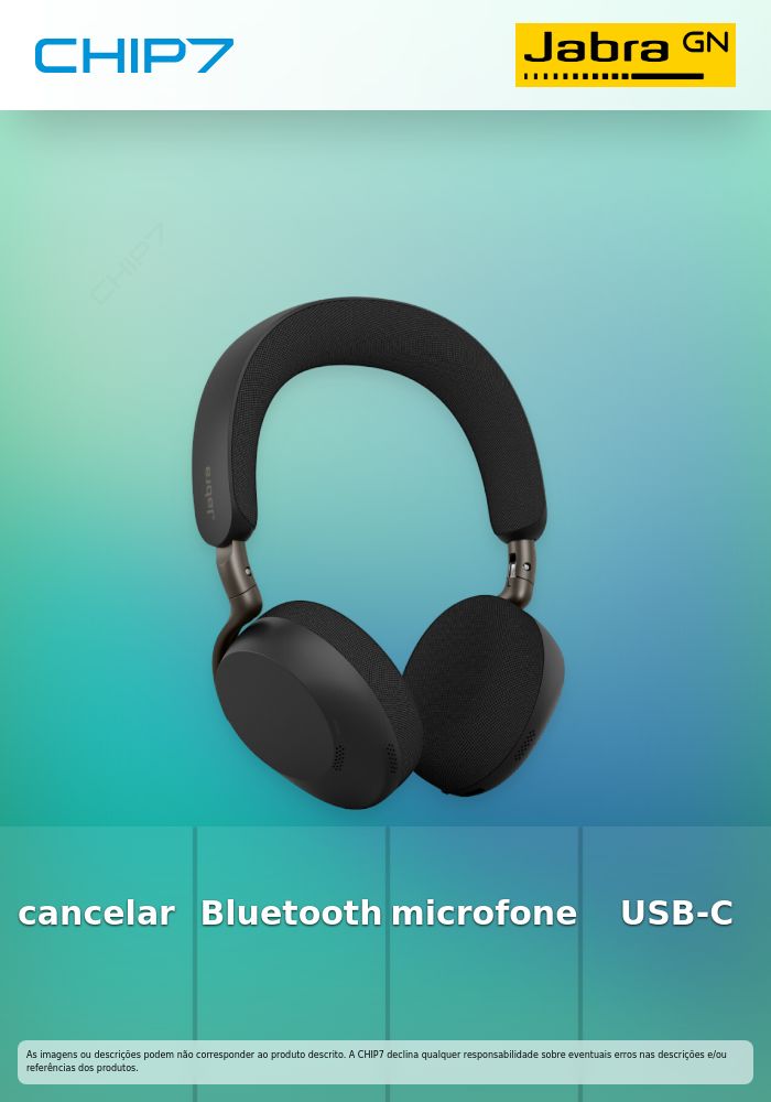 Jabra Evolve3 75 MS - Auscultadores - no ouvido - bluetooth - sem fios - cancelamento de ruído activo - USB-C através de adaptador de Bluetooth - preto - Otimizado para Microsoft Teams