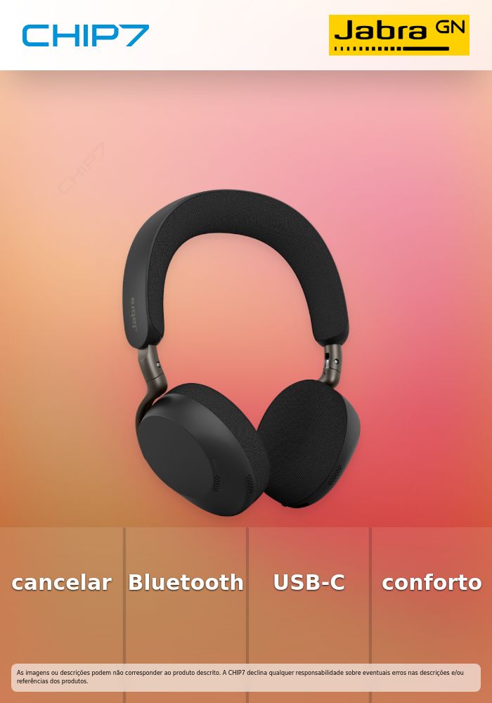 Jabra Evolve3 75 MS - Auscultadores - no ouvido - bluetooth - sem fios - cancelamento de ruído activo - USB-C através de adaptador de Bluetooth - preto - Otimizado para Microsoft Teams