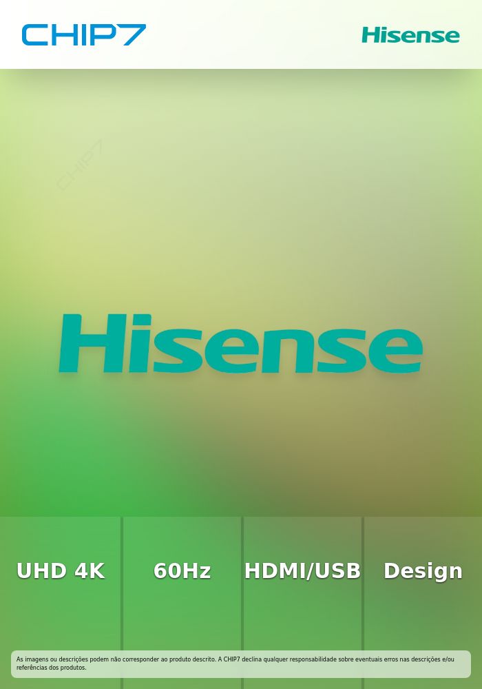 HISENSE Série A6S 55INCH UHD 4K 60Hz USB HDMI AV RJ45