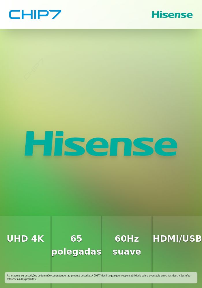 HISENSE Série A6S 65INCH UHD 4K 60Hz USB HDMI AV RJ45