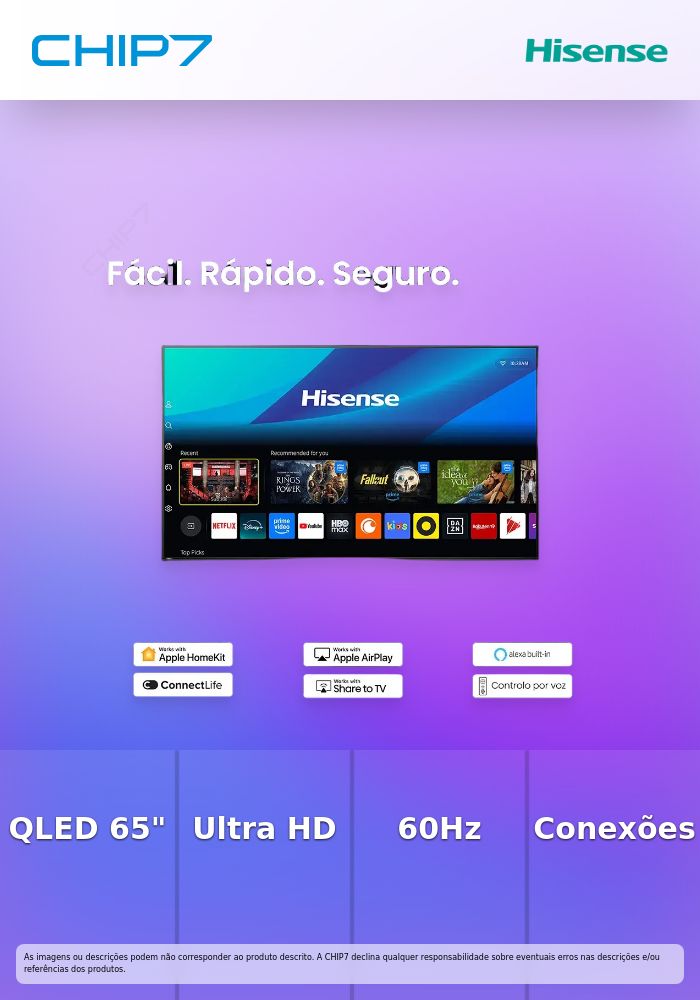HISENSE 65E7S TV 65INCH QLED UHD 4K 60Hz USB HDMI AV RJ45