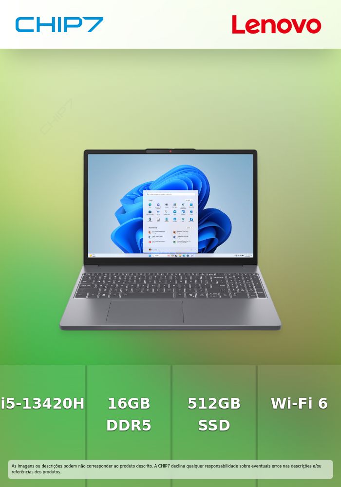 Portátil Lenovo - Intel Core I5 13420H / 16GB DDR5 / 512GB SSD / 15.3