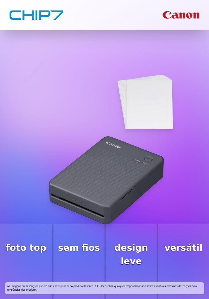 Impressora fotográfica a cores portátil sem fios Canon SELPHY QX20 - Cinzento-escuro