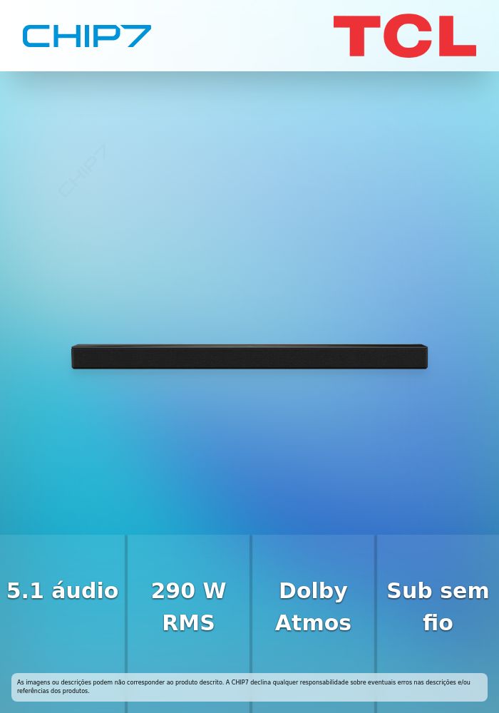 TCL SOUNDBAR 5.1 580W RAYDANZ DTS:X BLUETOOTH WIRELESS Q65HE