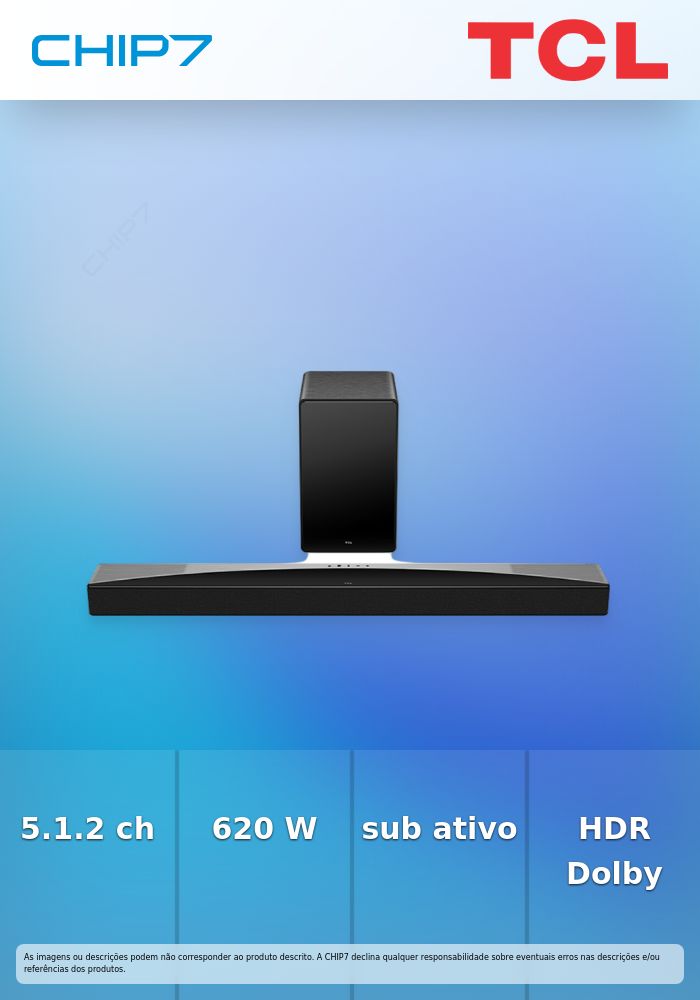TCL SOUNDBAR 5.1.2 620W RAYDANZ DTS:X AIRPLAY BLUETOOTH WIRELESS Q75HE