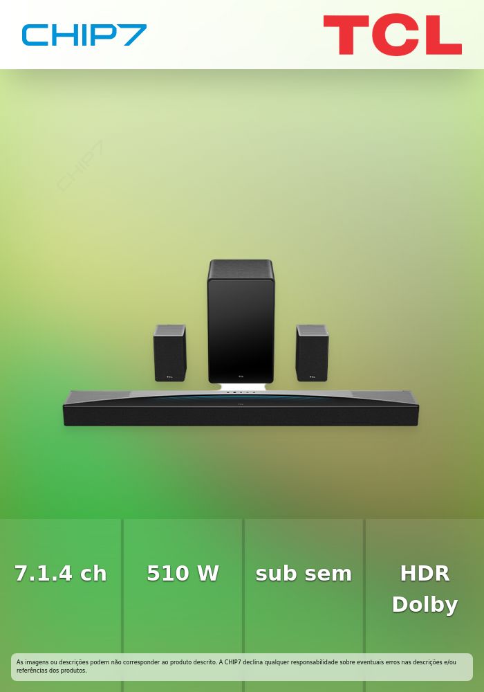 TCL SOUNDBAR 7.1.4 860W RAYDANZ DTS:X AIRPLAY BLUETOOTH WIRELESS Q85HE #
