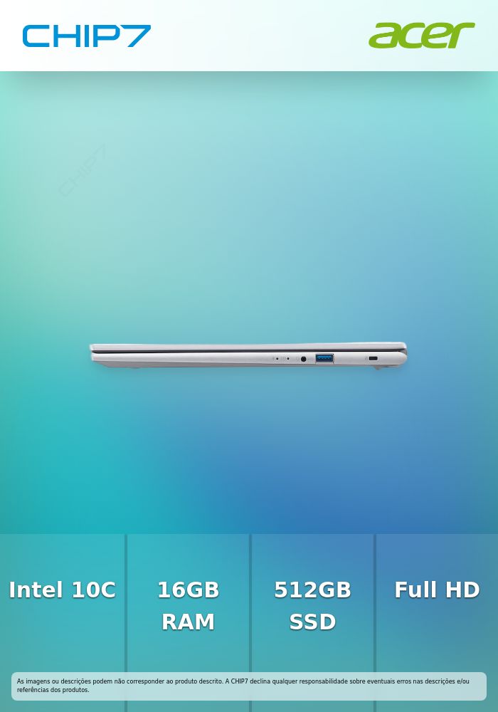 Portátil ACER - Intel Core 5 120U / 16GB DDR5 / 512GB SSD / 15.6