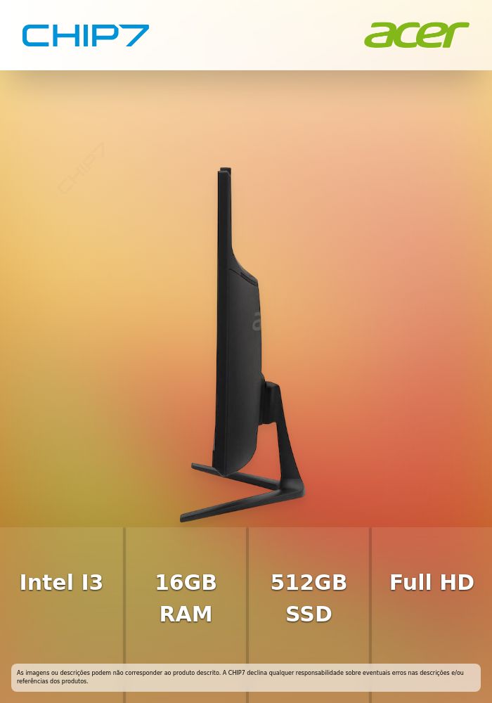 Computador All-In-One ACER - Intel I3 1305U / 16GB RAM / 512GB SSD / 23.8