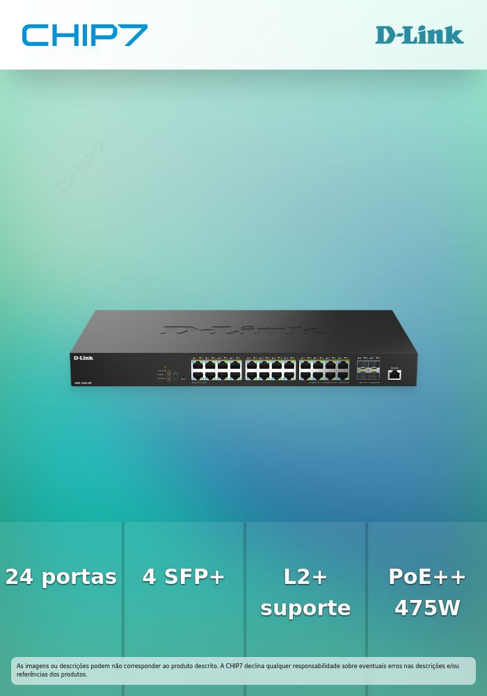 D-Link DMS-1250-28P - Interruptor - L2+ - inteligente - 24 x 10/100/1000/2.5G (PoE++) + 4 x 10 Gigabit SFP+ - desktop - PoE++ (475 W)