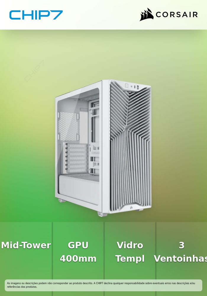 Caixa ATX Corsair 3200D RS Perfomance Branca Vidro Temperado