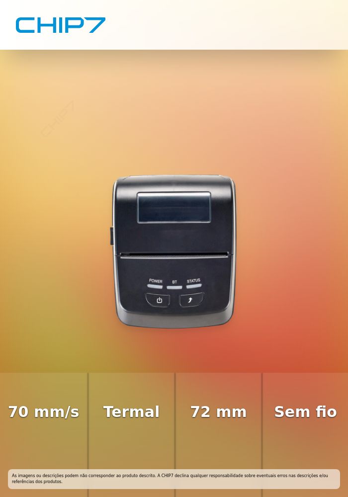 Impressora Térmica Talões Portátil Premier ITP-80 80mm (USB/Bluetooth) Preta