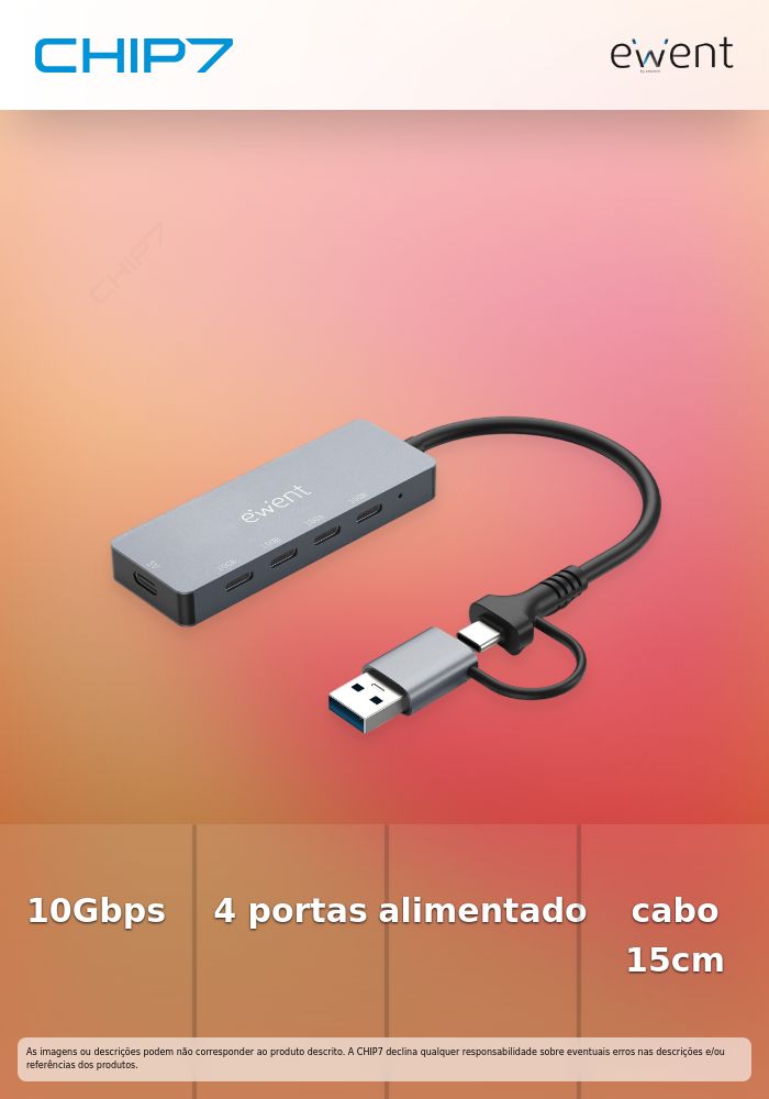 EWENT HUB USB-C 4 PORTAS USB-C ALUMINIO