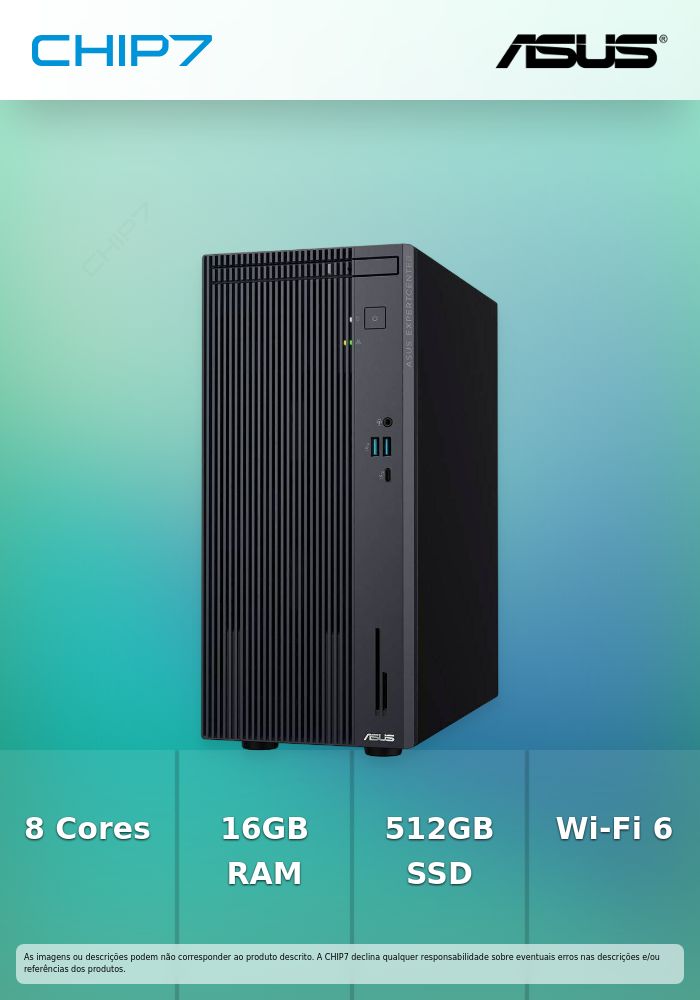 Desktop ASUS - Intel Core i5 210H / 16GB DDR5 / 512GB SSD / WI-FI 6 / Sem Sistema Operativo - ExpertCenter Essential P500MV-54EHDPS1