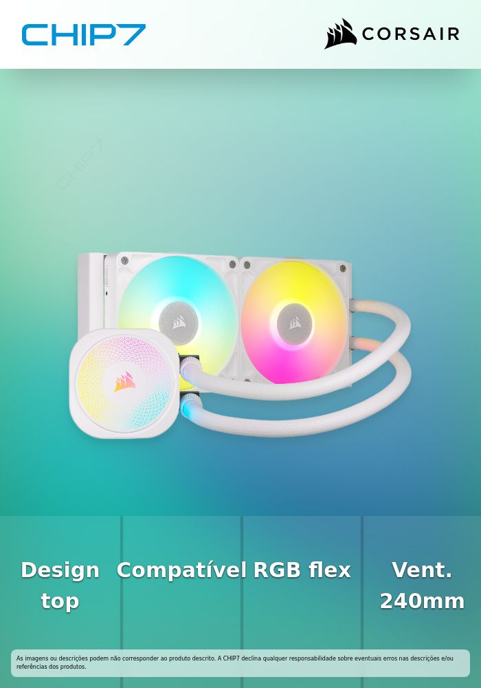 Water Cooler CPU Corsair iCUE LINK TITAN 240 RX RGB 240mm Branco